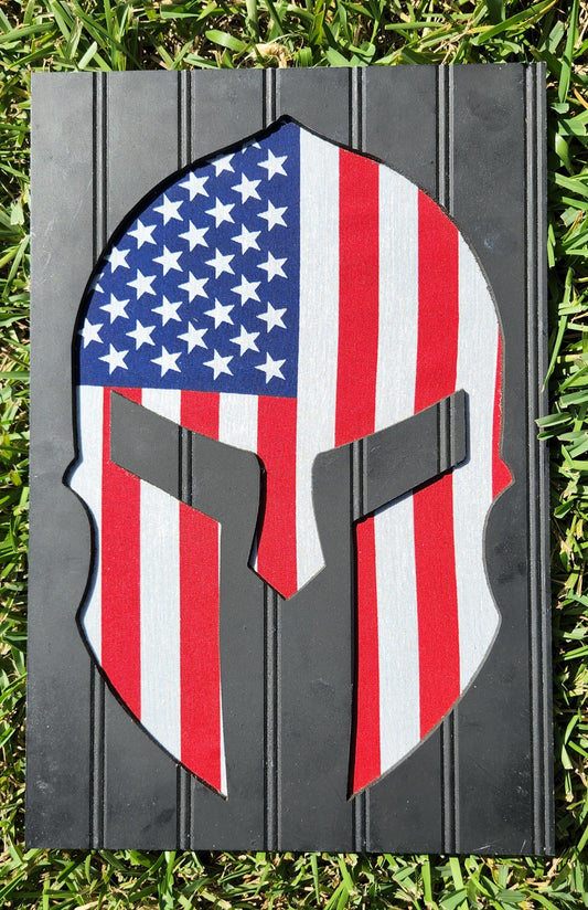 Spartan American Flag Wall Plaque