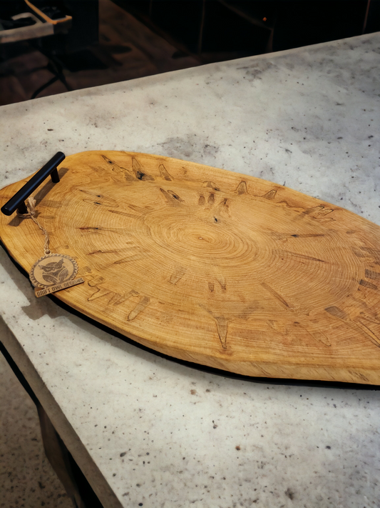 Natural Shaped Maple Serving Tray