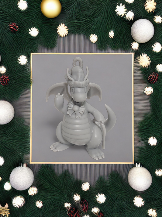 Pokemon Resin Miniature - Dragonite Christmas Ornament