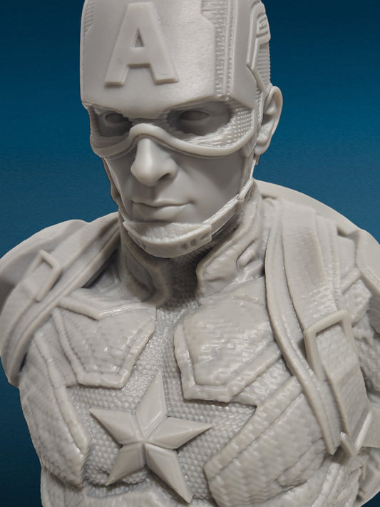 3D Resin Figurine - Captain America Bust w/Shield