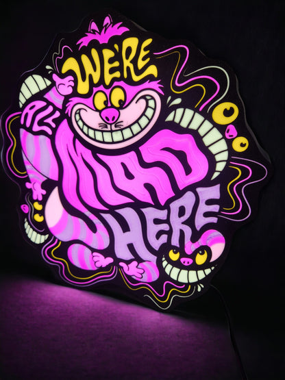 We're All Mad Here LED Lamp | Alice In Wonderland