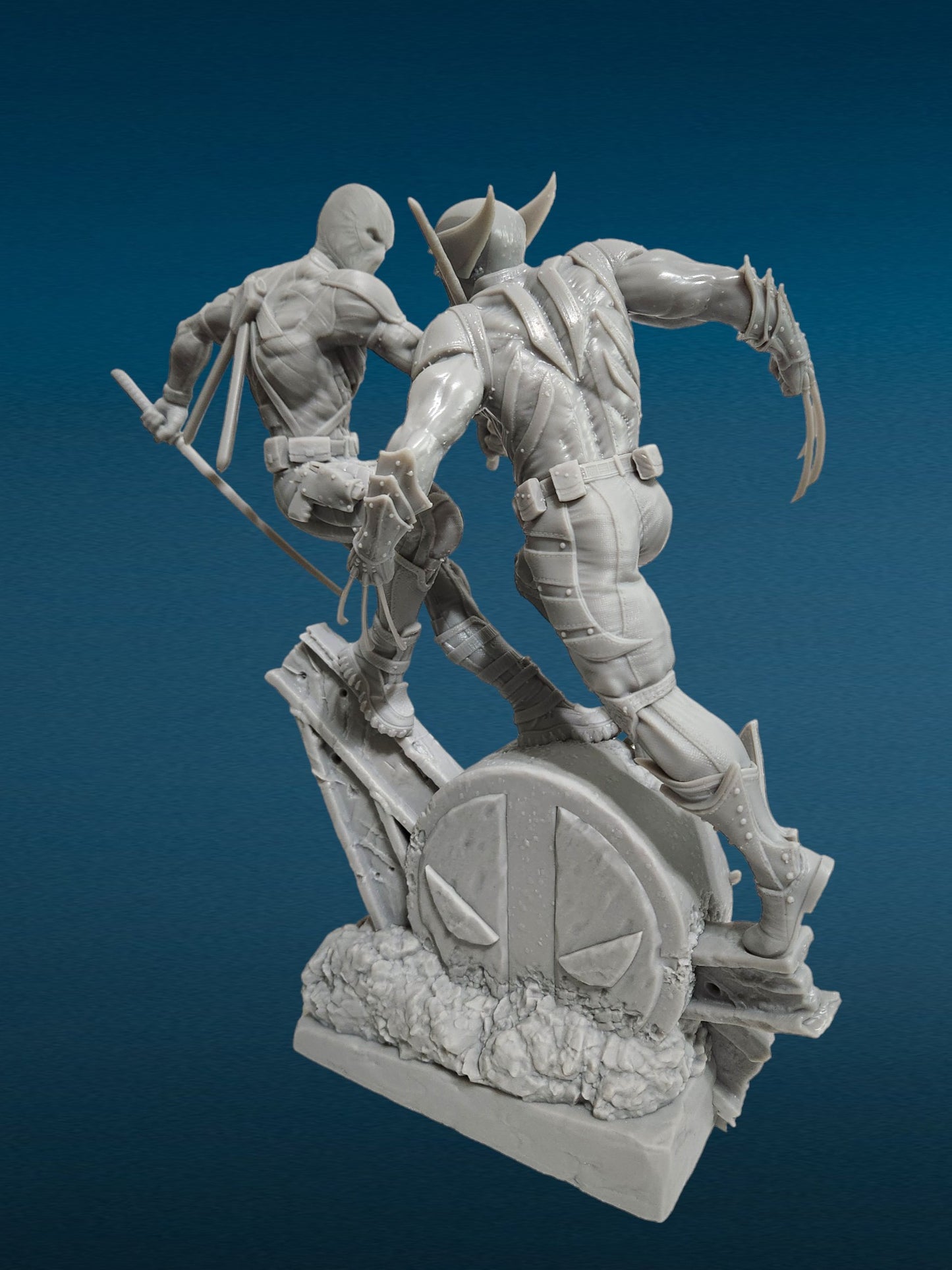 3D Resin Figurine - Deadpool vs Wolverine