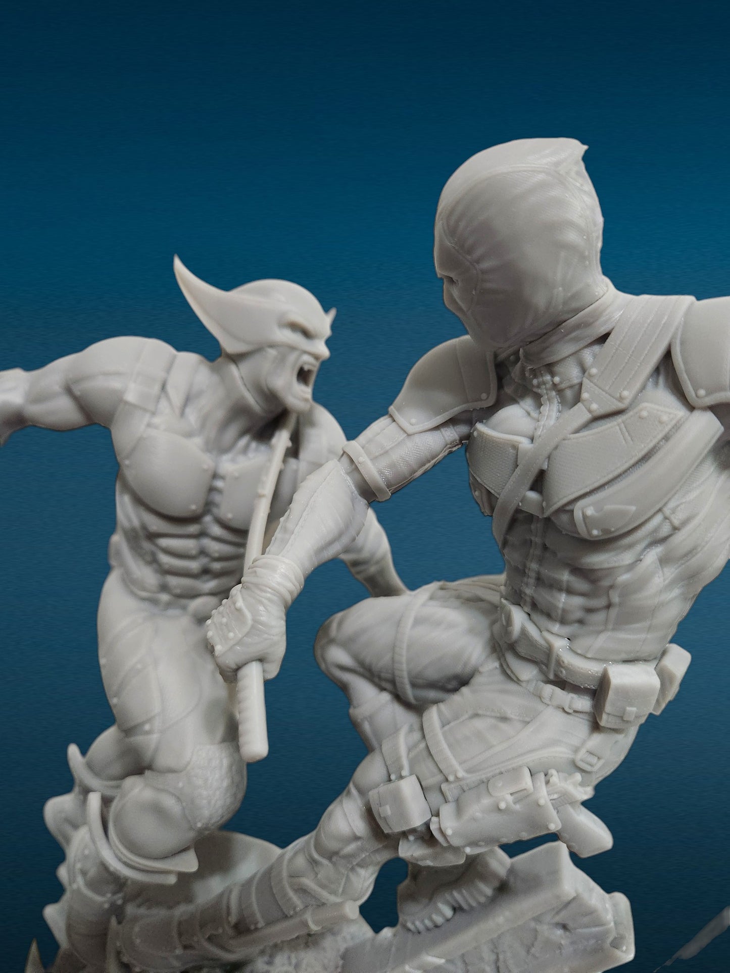 3D Resin Figurine - Deadpool vs Wolverine