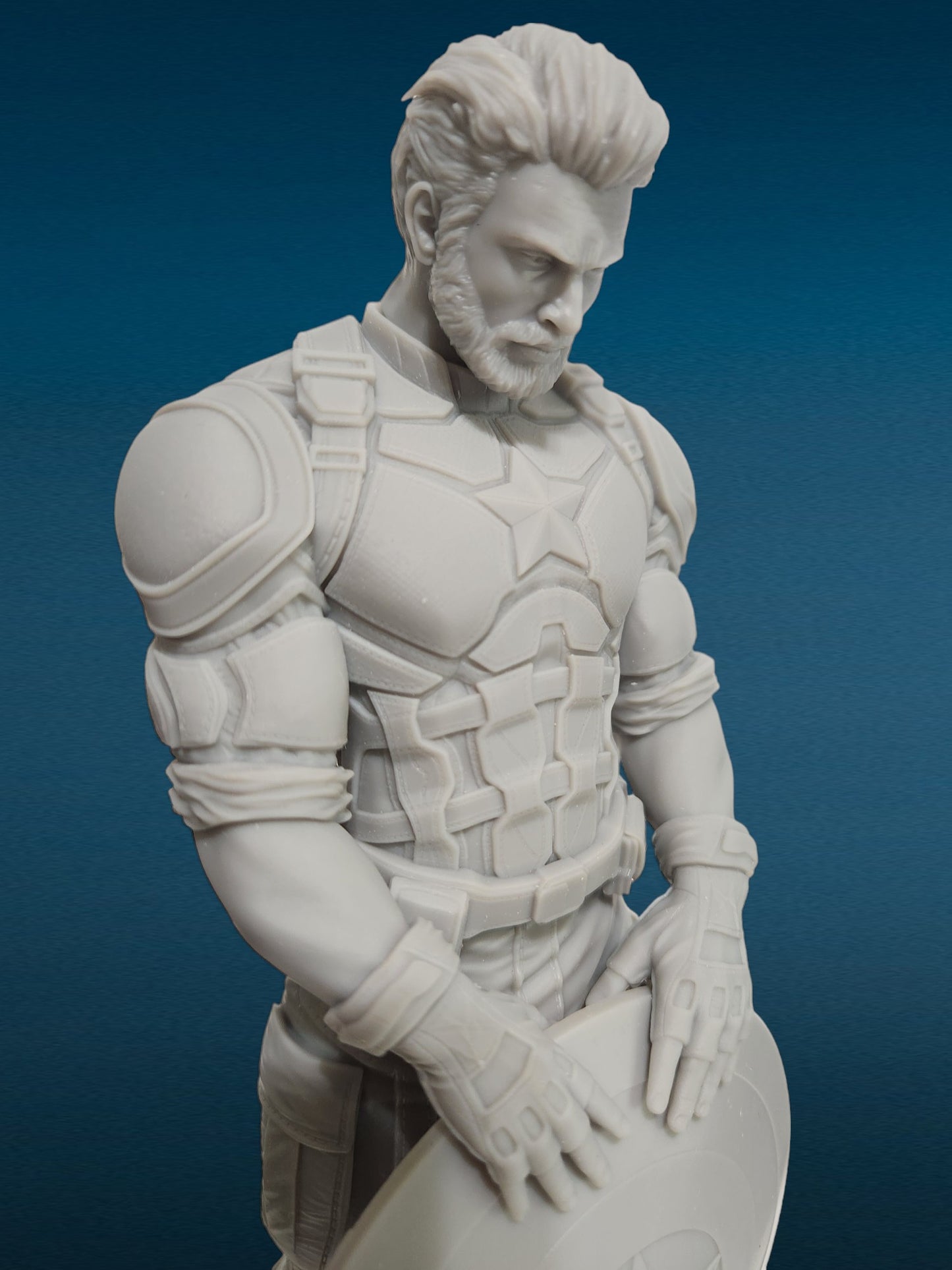 3D Resin Figurine - Captain America (No Helmet) | Marvel