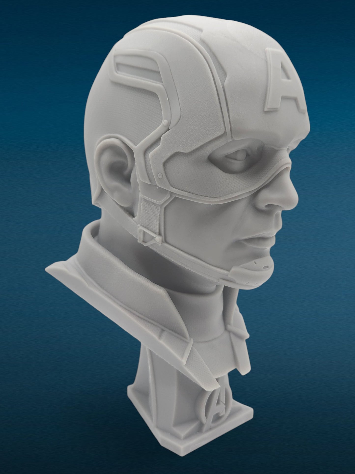 3D Resin Figurine - Captain America Head Bust