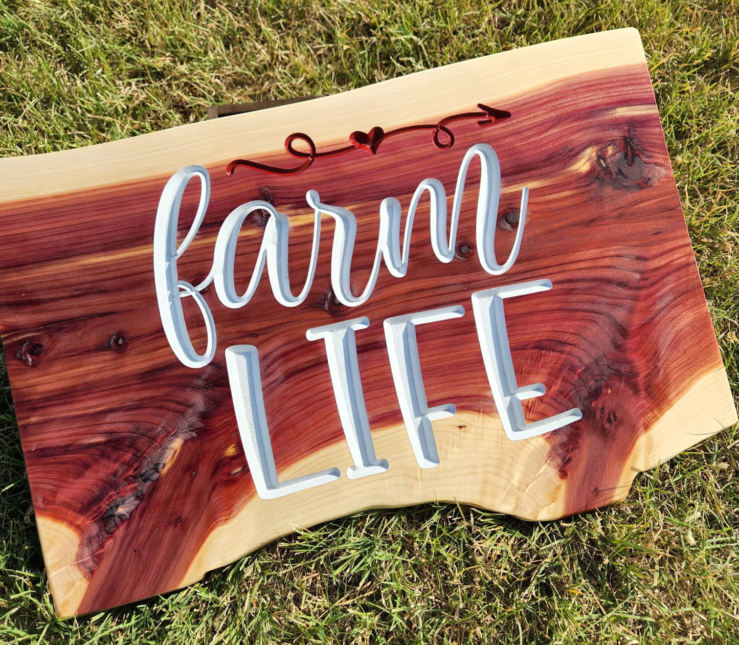 Farm Life Cedar Sign